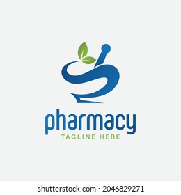 Creative Pharmacy Concept Logo Design, vector illustration