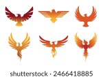 Creative pheonix birds collection logo design symbol vector illustration	
