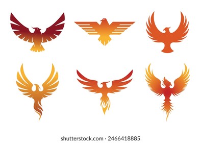 Creative pheonix birds Kollektion Logo Design Symbol Vektorillustration	
