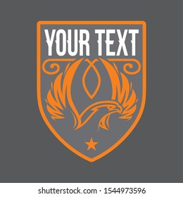 Creative Pheonix or Eagle Heraldic Shield Logo Design