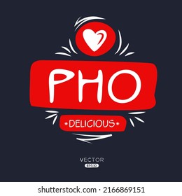 Creative (Pho) Logo, Pho Sticker, Vector Illustration.