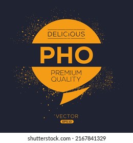 Creative (Pho) logo, Pho sticker, vector illustration.