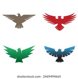 Ilustración vectorial creativa del símbolo del diseño del logotipo de la colección de los pájaros del fénix	(Vector, no contenido de IA)