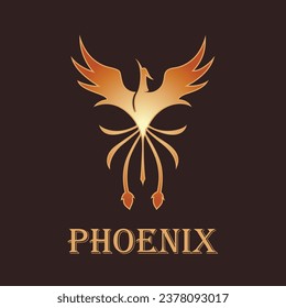 Creative phoenix logo design vector graphics