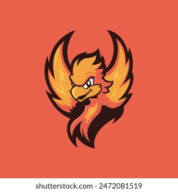 Creative phoenix mascot logo design template. Sports or e-sports mascot logo