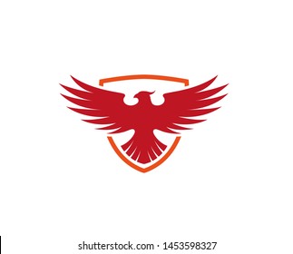 Creative Phoenix Shield Logo Design Vector Symbol Illustration