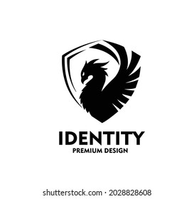 creative Phoenix shield monogram logo vector