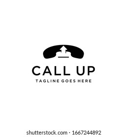 Creative phone dial logo template design vector illustration