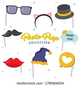 creative photo booth props vector design collection, can be use to make poster