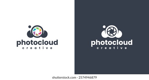 creative photo cloud logo vector