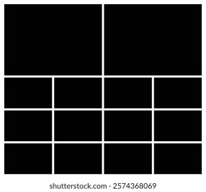 Creative Photo Collage Template with Varied Grid Layout. Dynamic Multi Photo Collage Design.
Abstract Geometric Grid for Photo Layouts.