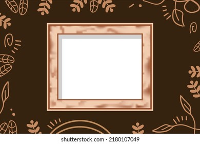 Diseño creativo de marcos fotográficos con fondo marrón