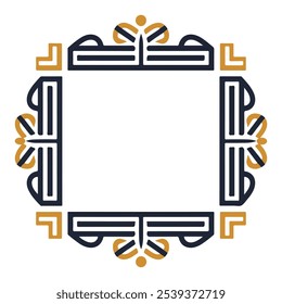 creative photo frame vector design line art illustration,colorful on a white background.