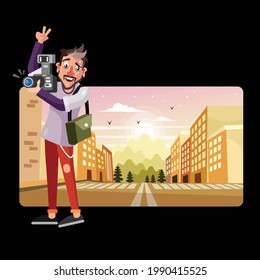 creative Photographer Vector modern  Illustration