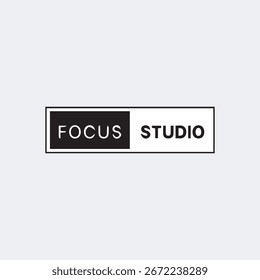 Modelo de design de logotipo de conceito de fotografia criativa no estúdio de foco