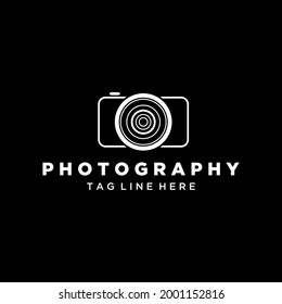 Plantilla vectorial del icono del logotipo de la cámara fotográfica