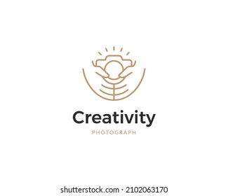 Creative photography logo template. Professional photography studio logo design