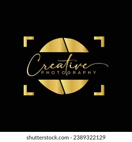 Creative photography logo template, photography logo vector inspiration, signature logo concept.