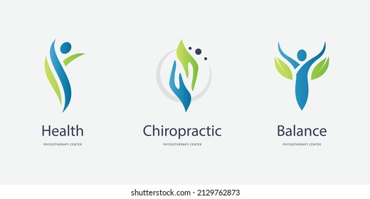 Creative Physiotherapy Logo Set Vector