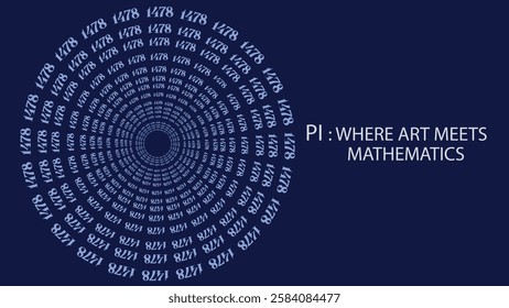 A creative Pi Day banner featuring a spiral of Pi digits, symbolizing the fusion of art and mathematics in a unique and visually stunning design.