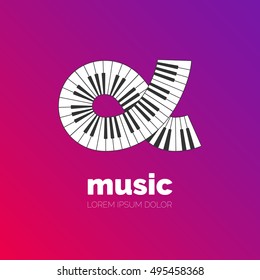 Creative piano keyboard vector logo design. Vector logotype symbols. Logo icon design for website