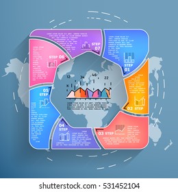 Creative pie chart. Business data visualization. Process chart. Vector business template for presentation. Creative concept for infographic.
