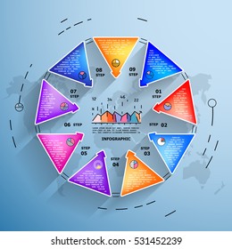 Creative pie chart. Business data visualization. Process chart. Vector business template for presentation. Creative concept for infographic.