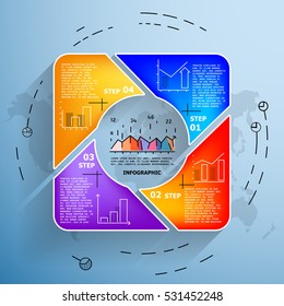 Creative pie chart. Business data visualization. Process chart. Vector business template for presentation. Creative concept for infographic.