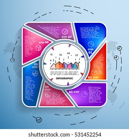 Creative pie chart. Business data visualization. Process chart. Vector business template for presentation. Creative concept for infographic.