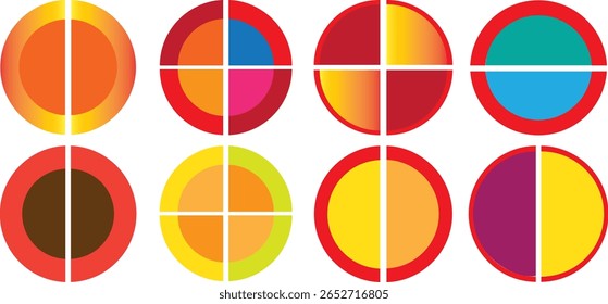 Creative pie chart with vivid color segments, transparent background .Flat process cycle. Progress sectors. business elements and statistics with numbers. Colorful diagram.Circle pie chart diagram. Pi