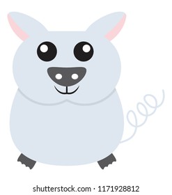 
Creative pig drawing icon
