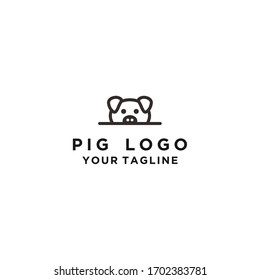 Ilustración del icono de diseño con el logotipo Creative Pig Face