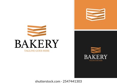 Criativo uma pilha de pão assemelha-se a tijolos de construção para uma ideia de ilustração de vetor de design de logotipo de padaria