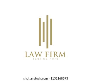 Creative Pillar Law Concept Logo Design Template.