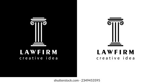 Creative Pillar Law Concept Logo Design Template
