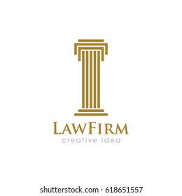 Creative Pillar Law Concept Logo Design Template
