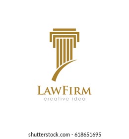 Creative Pillar Law Concept Logo Design Template