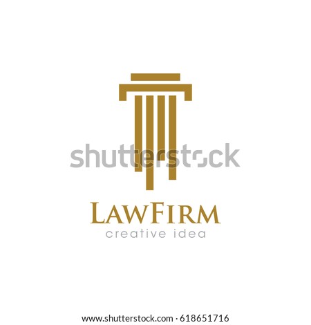 Creative Pillar Law Concept Logo Design Template