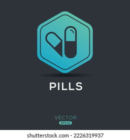 Creative (Pills) Icon, Vector sign.