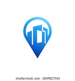 símbolo del vector del diseño del logotipo de creación de pin creativo