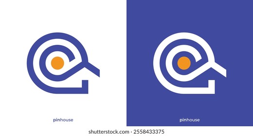 Creative Pin House Logo. Map, Point, Location and Home House Icon Graphic. Home Location Logo Design Template.