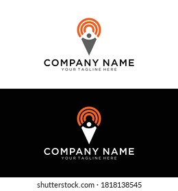 Creative Pin Map Concept Logo Design Template