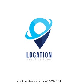 Creative Pin Map Concept Logo Design Template