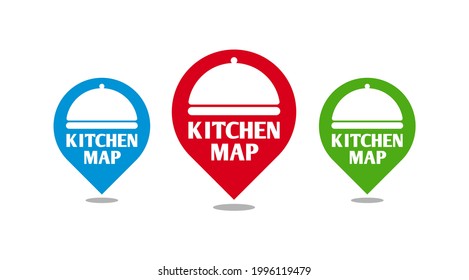 Creative Pin Vector Element for Application Logo. Kitchen location logo