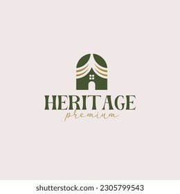 Logo creativo de una casa de pino para el diseño de identidad empresarial ilustración vectorial