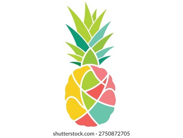 Creative pineapple icon. exotic tropical fruit. summer theme vector illustration. segmented abstract design for logo or decoration.