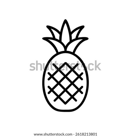 Creative pineapple icon vector symbol coloring isolated on white background