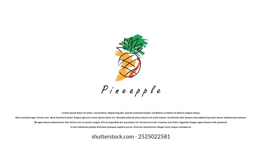 Kreatives Ananas-Logo-Design mit einzigartigem Konzept Premium Vektor