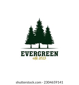 Creative pines tree outdoor adventure camp. Forest vintage retro rustic hipster logo design illustration idea