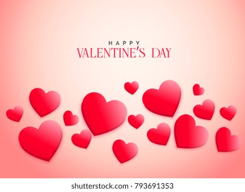 creative pink 3d hearts background for valentine's day